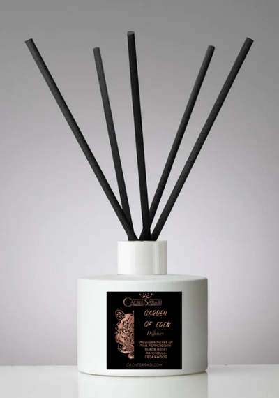 Transform your space with the Garden Of Eden Reed Diffuser! Soak your room in the rich scent of black rose and patchouli, creating an oasis of relaxation and sophistication. Breeze into unexplored territory with this daring aroma!